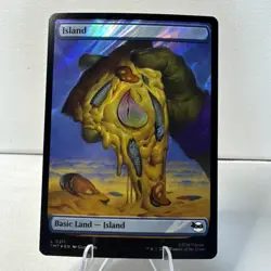 FOIL Full Art ISLAND mtg NM Teenage Mutant Ninja Turtles 1 Basic Land 311 - Image 1