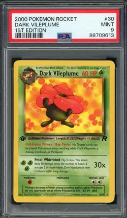 PSA 9 Dark Vileplume (1st Ed.) Team Rocket 30/82 Pokemon Card B11 - Image 1