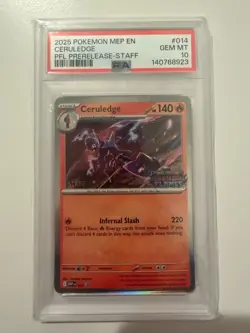 Pokemon Ceruledge Prerelease Staff Promo Holo PSA 10 #014 2025 - Image 1