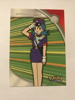 2000 Topps Pokemon TV Series 3 Blue Logo HV17 Officer Jenny Heroes & Villains - Image 1