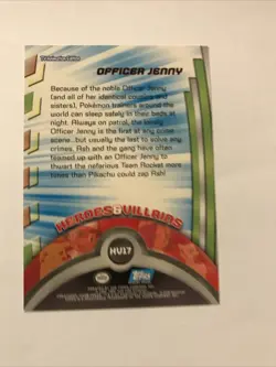 2000 Topps Pokemon TV Series 3 Blue Logo HV17 Officer Jenny Heroes & Villains - Image 2