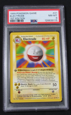 1999 Pokemon Game ELECTRODE 1st Edition 21/102 PSA 8 NM-MT - Image 1