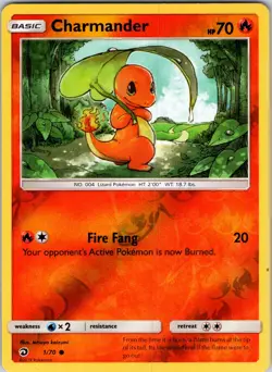 Charmander 1/70 Dragon Majesty Pokemon NM/LP Reverse Holo - Image 1
