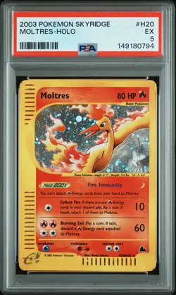 2003 POKEMON SKYRIDGE #H20 MOLTRES-HOLO PSA 5 - Image 1