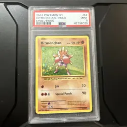 Hitmonchan #62 English Pokemon XY Evolutions Holo PSA Mint 9 - Image 1