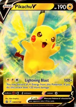 Pokemon TCG Pikachu V Full Art SWSH/198 BPromo NM (SKU 1-5) - Image 1