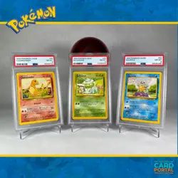 Charmander, Bulbasuar, Squirtle - Pokemon 1999 Base Set - Unlimited Ed - PSA 8 - Image 1