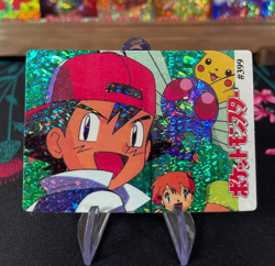 #399 Ash Butterfree Misty Pokemon Vintage Prism Vending Sticker NM US SELLER - Image 1