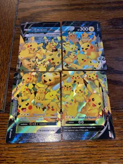 Pokemon Pikachu V-Union SWSH Black Star Promo Set of 4 NM Rare Holo Sword Shield - Image 1