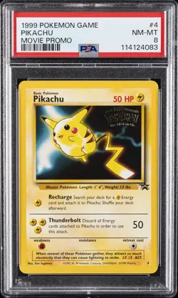 1999 POKEMON GAME MOVIE PROMO #4 PIKACHU PSA 8 - Image 1