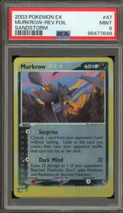Pokemon Murkrow EX Sandstorm Reverse Holo #47 PSA 9 Mint - Image 1