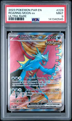 2023 Pokemon Par En-Paradox Rift #229 Roaring Moon Ex Ultra Rare PSA 9 - Image 1