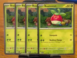 Pokemon TCG Obsidian Flames Bounsweet Cosmos Holo 016/197 x4 Playset - Image 1