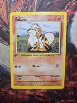Pokemon Base Set - German 1st Edition - 28/102 Growlithe/Fukano NM/LP - Image 1