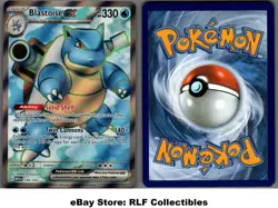 2023 Pokemon, Scarlet & Violet 151, #184/165 Blastoise ex, Full Art Ultra Rare - Image 1