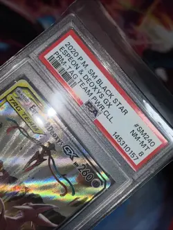 2020 POKEMON SM BLACK STAR PROMO #SM240 ESPEON E DEOXYS GX PSA 8 - Image 3