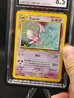 CGC 8.5 Espeon 2001 Neo Discovery 1/75 Holo Pokemon Card W/ SWIRL! Guard Incl.! - Image 2