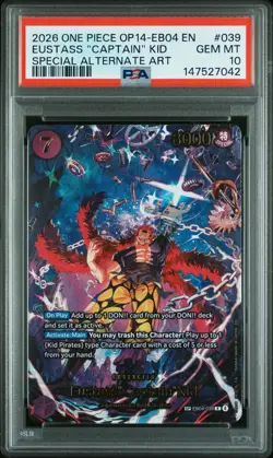 2026 One Piece OP14-EB04 Eustaass Captain Kid SP PSA 10 GEM MINT English - Image 1