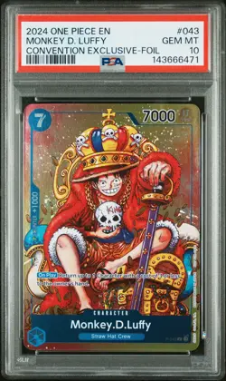 2024 ONE PIECE PROMOS CONVENTION EXCLUSIVE-FOIL #043 MONKEY D. LUFFY PSA 10 - Image 1