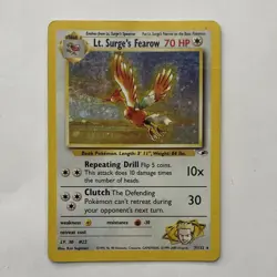 Lt. Surge’s Fearow 7/132 Holo Rare WOTC Gym Challenge Pokemon Card HP - Image 1