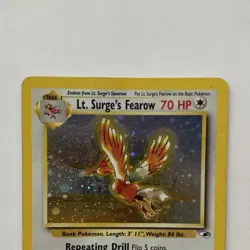 Lt. Surge’s Fearow 7/132 Holo Rare WOTC Gym Challenge Pokemon Card HP - Image 4