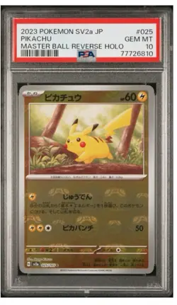 PSA 10 Japanese Master Ball PIKACHU #025 Reverse Holo 151 SV2a Pokemon Card GEM - Image 1