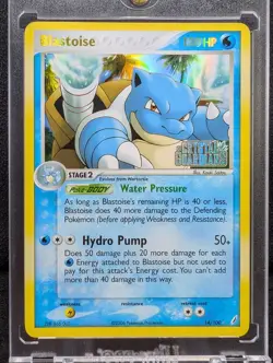 Blastoise 14/100 EX Crystal Guardians Reverse Holo Stamped Pokemon Card LP - Image 1