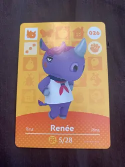 Animal Crossing Amiibo Card Series 1 Renee #026 026-BA-AOE LP Ships Fast - Image 1