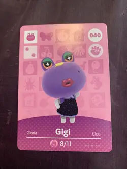 Animal Crossing Amiibo Card Series 1 Gigi #040 040-BO-AOE LP Ships Fast - Image 1