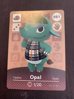 Animal Crossing Amiibo Card Series 1 Opal #051 051-CA-AOE LP Ships Fast - Image 1