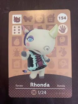 Animal Crossing Amiibo Card Series 2 Rhonda #154 154-GD-AOE LP Ships Fast - Image 1