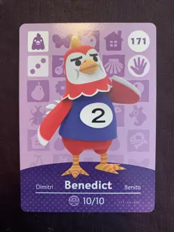 Animal Crossing Amiibo Card Series 2 Benedict #171 171-GV-AOE LP Ships Fast - Image 1