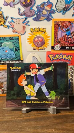 1998 Pokemon Holo Foil card Gotta Catch Em All-EP3 Ash catches a Pokemon - LP - Image 1