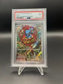 Pokemon Riolu Black Star Promo Card Mega Evolution #010 PSA9 Mint!! - Image 1