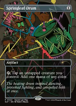 Near Mint x 1 Springleaf Drum (0022) - Foil - Borderless (Pro Tour Promos) Secre - Image 1