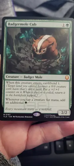 MTG Badgermole Cub Avatar: The Last Airbender Mythic Green Near-Mint!! - Image 1