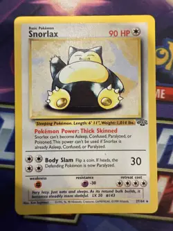 1999 Snorlax 27/64 Non Holo Jungle Set Rare Pokemon Card - Image 1