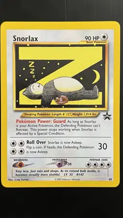 Snorlax 49/53 NM Wotc Black Star Promo Regular Pokemon TCG - Image 1