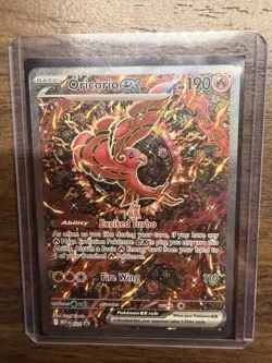 Oricorio EX Promo Card with Special Charzard Sleeve. Holo Pokemon TCG - Image 1