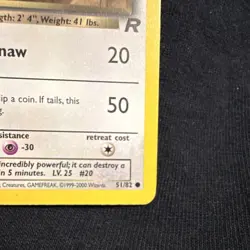 Pokemon TCG Dark Raticate 50 HP Team Rocket 51/82 Single Card 2000 - Image 4