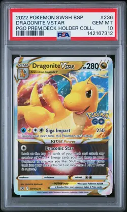 2022 POKEMON SWSH BLACK STAR PROMO #236 DRAGONITE VSTAR PSA 10 - Image 1