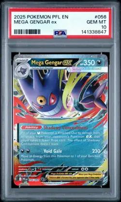2025 POKEMON PHANTASMAL FLAMES EN MEGA GENGAR ex PSA 10 - Image 1