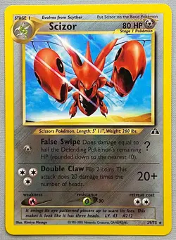 Pokemon Scizor #29/75 Non-Holo Rare - 2001 Unlimited Neo Discovery - NM Cond. - Image 1