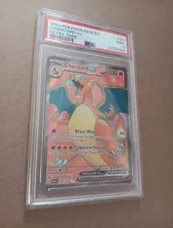 Pokemon 2023 PSA 9 MINT Charizard EX 183 MEW Ultra Rare PSA 9 - Image 1