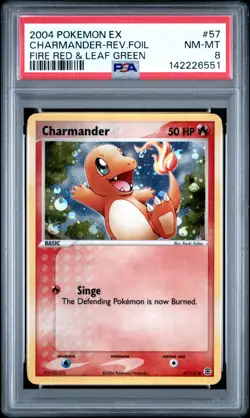 Pokemon PSA 8 Near Mint Charmander Reverse Holo 57/112 Fire Red & Leaf Green - Image 1