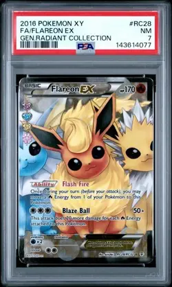PSA NM 7: 2016 Pokemon XY Generations Radient Collection Full Art Flareon EX - Image 1