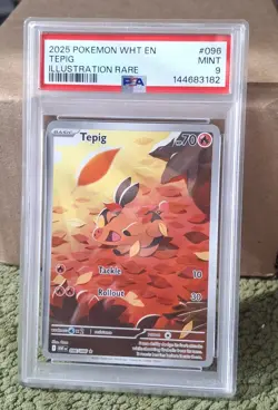 Tepig 096/086 Illustration Rare SV: White Flare PSA 9 English Pokemon - Image 1