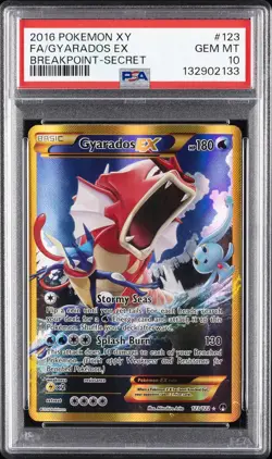 2016 POKEMON XY BREAKPOINT SECRET #123 FULL ART/GYARADOS EX PSA 10 - Image 1