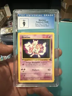 1999 POKEMON MEWTWO BLACK STAR PROMOS 3 MEWTWO STRIKES BACK CGC 9 MINT - Image 1