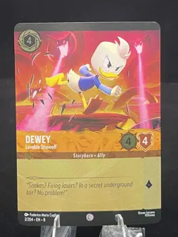 Disney Lorcana-Reign of Jafar-Dewey - Lovable Show-Off-#2-Cold Foil Holo-NM - Image 4
